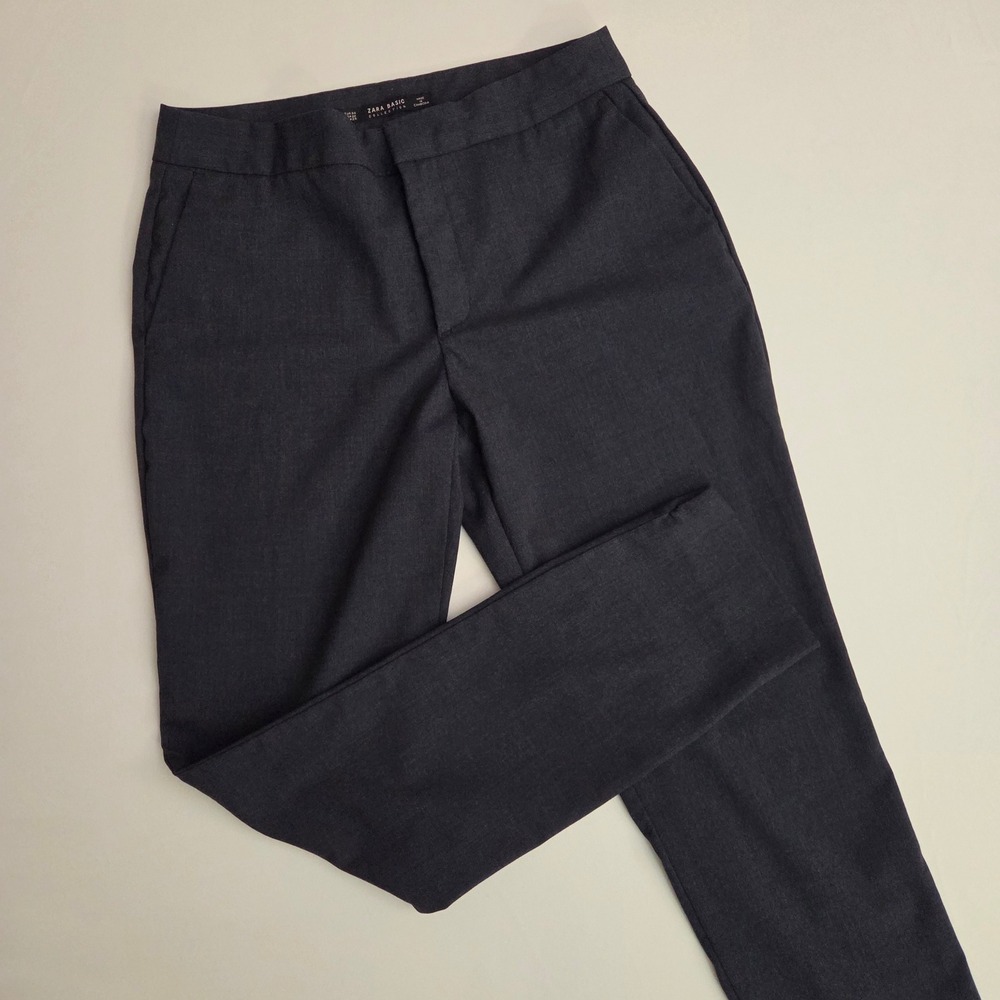 Zara Basic Collection Gray Career Office‎ Dress Pants Trousers Women Size 2